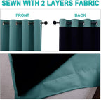 NICETOWN 100% Blackout Curtains 54 inches Long, Sea Teal, 1 Pair, 42 inches - Image 5