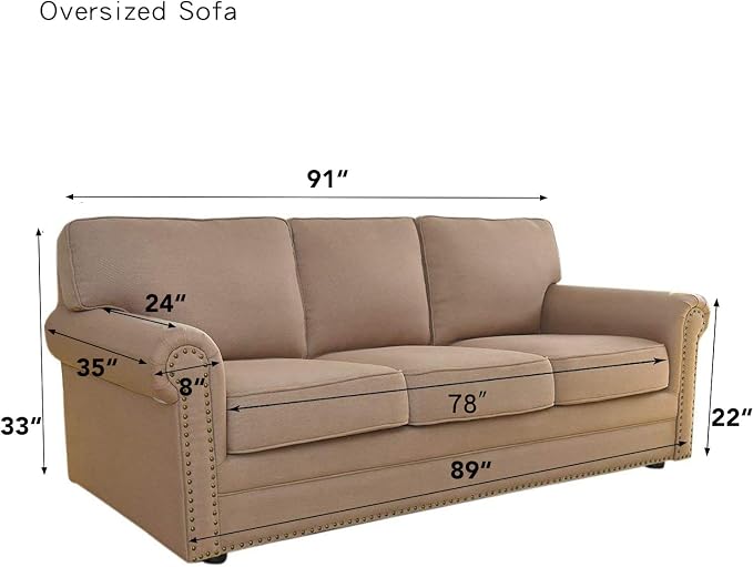 Easy-Going Stretch Oversized Sofa Couch Slipcover Washable ASH Rose | 1-Piece - Image 7