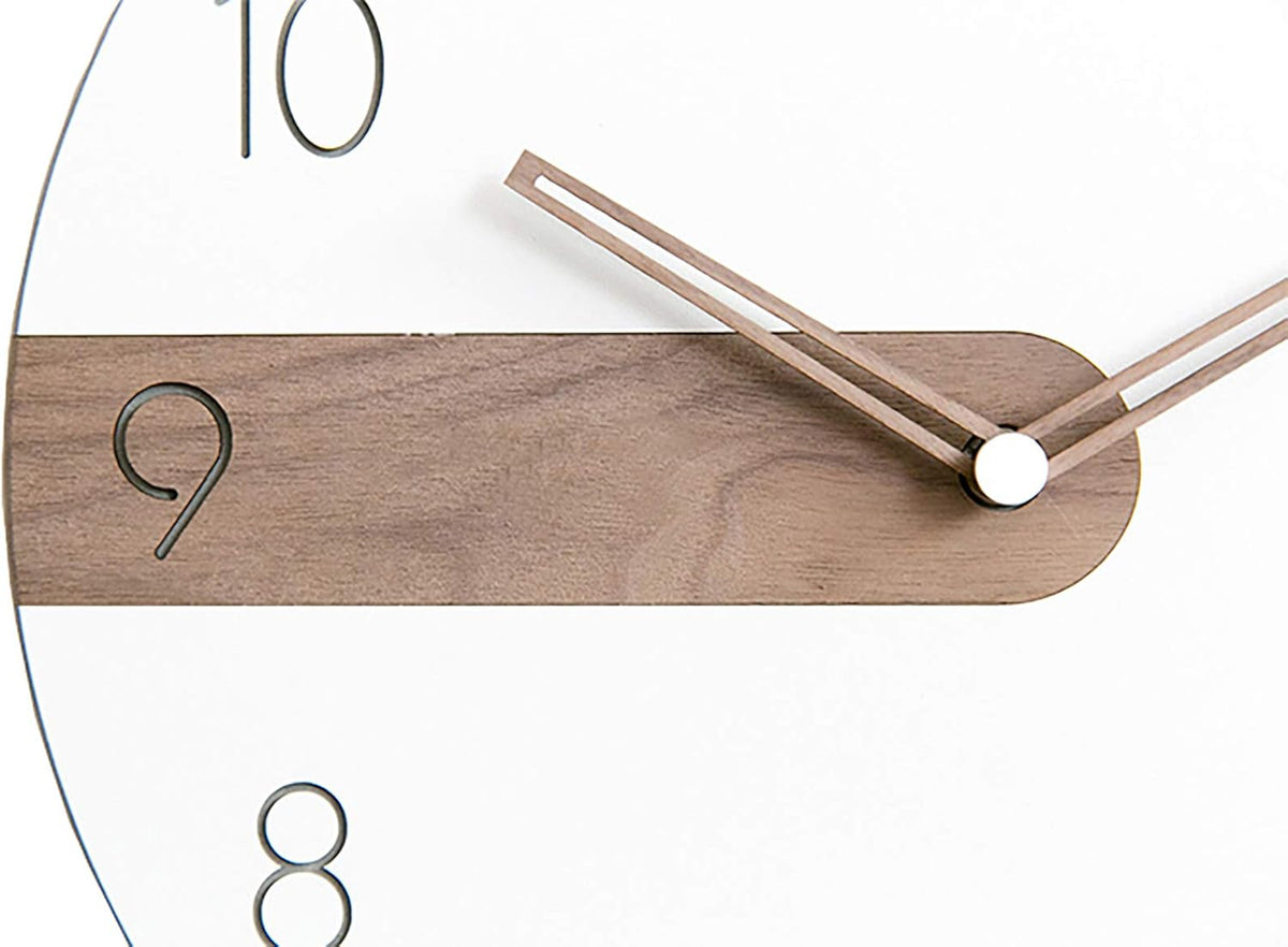 Stephanie Imports Modern Minimalist Exposed Wood Silent Wall Clock (Numerical)
