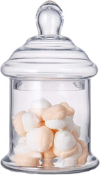 Diamond Star Clear Glass Apothecary Jar Decorative Candy Buffet Jars Elegant Glass Storage Containers (Height: 10" Body: 6")