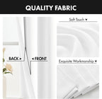 MIULEE 84 Inch Length Pure White Blackout Bedroom Curtains Set of 4 | Thermal - Image 7
