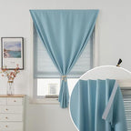 Self Adhesive Curtains, Use for Bedroom, Lake Blue, 2 Panels - Image 6