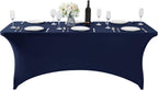 Spandex Table Cover for 6Ft or 4fT or 8ft Table Universal Fitted Stretch Tablecloth for Party, Banquet, Wedding and Events-Navy