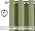 Yakamok Room Darkening Curtains 52x63 inch Length Sage Green-Living Room | 2 - Image 4