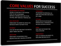 Core Values Quote Inspirational Canvas Painting Motivational Wall Art Poster Inspiring Positive Motivational Framed Artwork Prints Picture for Living Room Office [24''Wx 36''H]