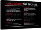 Core Values Quote Inspirational Canvas Painting Motivational Wall Art Poster Inspiring Positive Motivational Framed Artwork Prints Picture for Living Room Office [24''Wx 36''H]