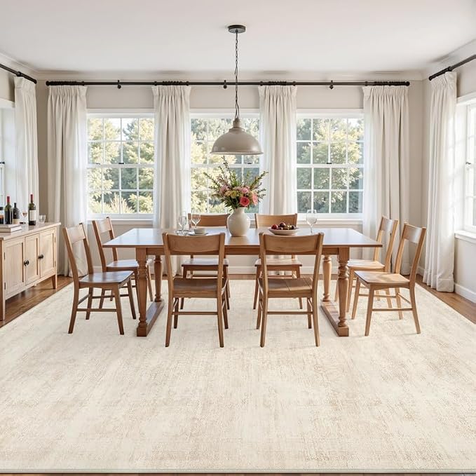 3x5 Area Rugs Living Room: Bedroom Washable Carpet Retro Beige | Large Vintage - Image 9