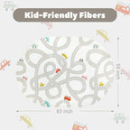 STARUIA Grey Kids Rug for Playroom, 5'x7' Washable Road Rug for Kids Bedroom, Non-Slip Car Rugs for Nursery, Large Traffic Play Mat Utral Soft Baby Carpet for Boys Girls Dorm Toy Room Tent