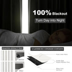 Topfinel White Linen Blackout 96 Inch Curtains - Image 5