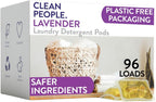 The Clean People Laundry Detergent Pods - Hypoallergenic Laundry Pods - Ultra Concentrated, Recyclable Packaging, Stain Fighting - Lavender, 96 Pack