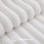 decorUhome Fall Faux Fur Throw Pillow Covers 22x22 Set of 2 White | Decorative - Image 2