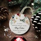 Sister Ornaments 2025 Sis Ornament Big Sisters Ornament Sister Christmas Ornament for Sisters Forever Ornament Sister Graduate Best Sis Ever Double-Sided Printing Ceramic(2.9"