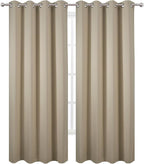 Blackout Curtains 52 x 120 Inch Long Beige Curtains Set of 2 Panels Room - Image 2