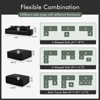 Boneless Sectional Cloud Couch Sofa for Living Room, 112" L-Shaped Modular Modern Lounge Sleeper Black Couches with Chaise, No Assemble, Cordury Compression Upholstered Sofas