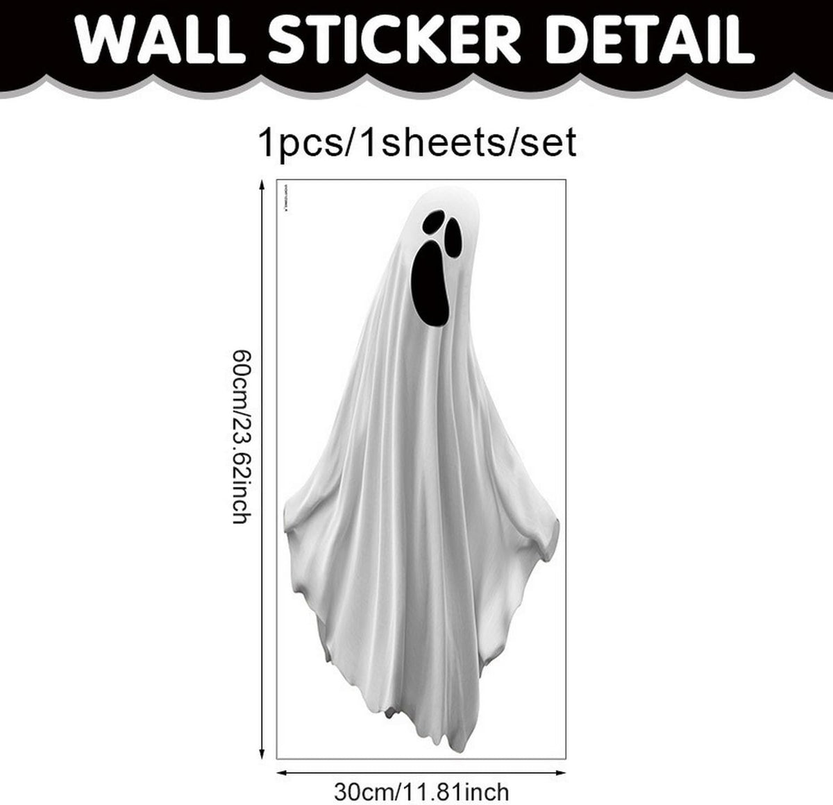 Halloween Window Clings for Glass 1 Sheets Ghost Reusable Window Decals Spooky Window Stickers for Halloween Fall Party Supplies Home School Office Glass Decorations