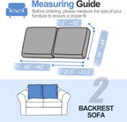 Large Backrest Cushion Covers Super Stretch Backrest Covers for 2 Cushion Couch Sofa, Couch Back Cushion Covers Featuring with Chenille Yarn (Softer Version, 2PC, Dark Grey)