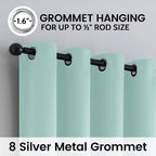 SimpleHome Aqua 100% Blackout Curtains Room Darkening Living Room 84 Inch | - Image 6