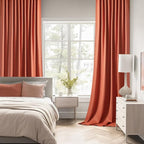 MIULEE Fall Burnt Orange Back Tab Blackout Curtains 52"x90" Length 2 Panels | - Image 2