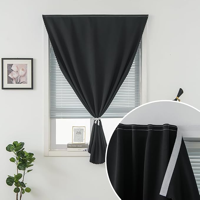 Adhesive Blackout Curtains- Self Stick Curtain No Rod Needed Easy to Hang - Image 6