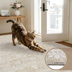 10x12 Area Rugs Living Room: Bedroom Washable Carpet Natural Beige | Large - Image 9