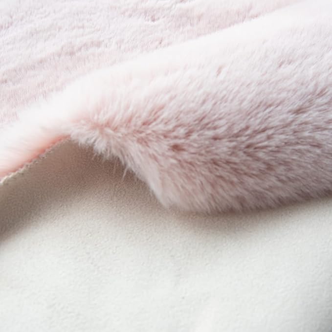 ORINOVA Pink Boho Faux Rabbit Fluffy Fur Rugs - Image 5