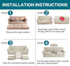 Turquoize 4 Piece Sofa Covers for 3 Cushion Couch Sofa Slipcover Soft Couch - Image 6