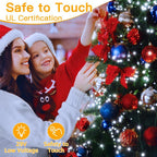 Ollny Christmas Lights, 198 FT 600 LED Outdoor Waterproof Plug in Christmas Tree Lights with 8 Modes Remote Timer, String Lights for House Yard Outside Indoor Xmas Decorations White
