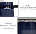 Cafe Curtains 36 Inch Length Tier 2 Pieces, Modern Soft Airy Sheer Kitchen - Image 4