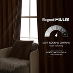 MIULEE Velvet Curtains 52x84 inches 2 Panels Brown Blackout Curtains | Luxury - Image 5
