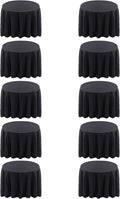 Surmente 132 inch Round Tablecloths -10 Pack Black Round Table Cloths, Polyester Fabric Table Covers for Wedding, Party, Banquet, or Restaurant