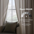 MIULEE Velvet Curtains 52x96 inches 2 Panels Ivory Room Darkening Curtains | - Image 5