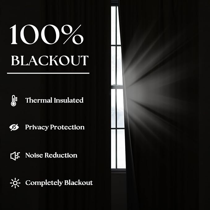 Dusty Blue 100% Blackout Linen 108 Inch Curtains - Image 5