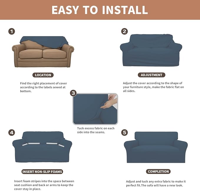 Easy-Going 100% Waterproof Couch Cover, 3 Cushion Couch Slipcover - Image 5