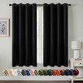 MIULEE Blackout Curtains for Bedroom 2 Panels 50 x 63 Inch Long Black | Thermal by MIULEE