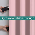 Yakamok Pink 100% Blackout Curtains 63 Inches Long - Image 2