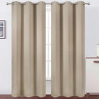 Khaki Thermal Blackout Curtains/42 x 95 Inch/Set of 2 Panels Room Darkening by Lemomo