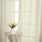 Cream Sheer Curtains 120 Inches Long 2 Panels Set, Airy Lightweight Sheer Cream - Image 6