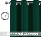 Yakamok Room Darkening Curtains 42x63 inch Length Dark Green-Living Room | 2 - Image 2