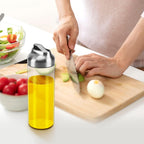 Aelga Olive Oil Dispenser - 14 OZ Glass Oil and Vinegar Dispenser Bottles Set for Kitchen No Drip-Set of 2