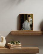 VIYYIEA Framed Canvas Wall Art Home Decor Portrait Art for Living Room Women Reading Pictures Bedroom Bathroom Wall Decor Mid Century Lady Oil Painting Room Decor Vintage Prints Aesthetic 8x10in