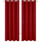 Blackout Curtains 52 x 120 Inch Long Red Curtains Set of 2 Panels Room - Image 2