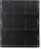 Displays2go Wall Mount Acrylic Brochure Holder, 9-18 Adjustable Pockets, Tiered Design - Black (2RP9BLK)