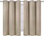 Khaki Blackout Curtains/38 x 54 Inch/Set of Two Panels Grommet Living Room - Image 2