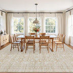 Area Rugs 9x12 Living Room: Bedroom Washable Carpet Natural Beige | Large - Image 3