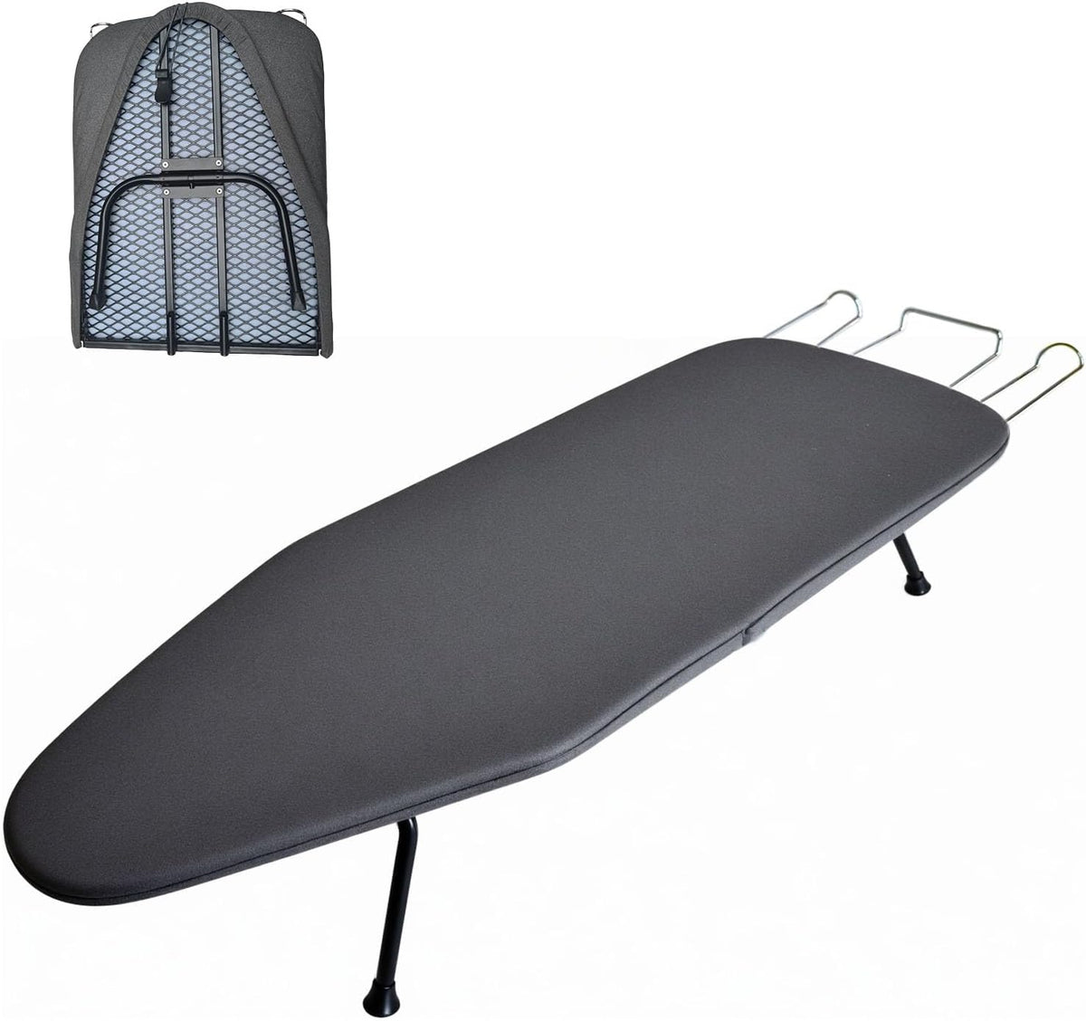 Compact Foldable Tabletop Ironing Board - with Iron Rest and Heat Resistant Cover, Portable Non-Slip Mini Iron Board for Home and Travel