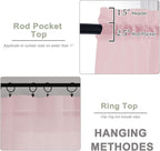 Blush Sheer Curtains 120 Inches Long 2 Panels Set, Airy Lightweight Sheer Blush - Image 5