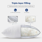 MIULEE 28x28 Euro Pillow Inserts, Double-Layer Down-Proof Cotton Cover - Image 6