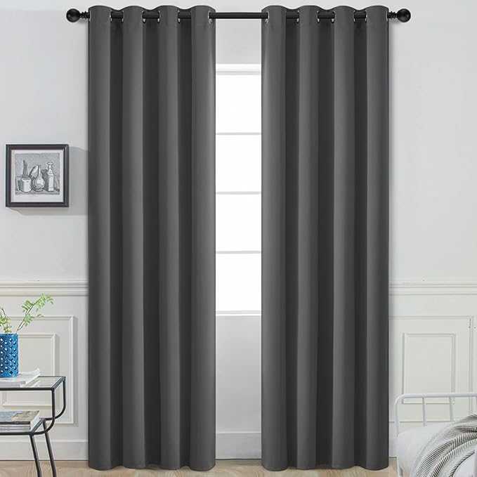 Yakamok Room Darkening Curtains 52x108 inch Long Charcoal Grey-Living Room | 2 by Yakamok