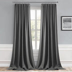 MIULEE Grey Back Tab Blackout Curtains 52x108 Inch Long 2 Panels Set | Rod - Image 9