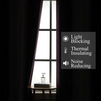 Black and Purple Ombre Blackout Curtains 45 Inch Length | Room Darkening - Image 3